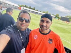 Mani meets cricket legend Harbhajan Singh — a moment of mutual respect and inspiration.
Two passionate individuals connected by excellence and vision.